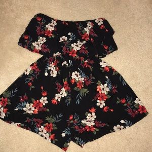 Black romper with flowers